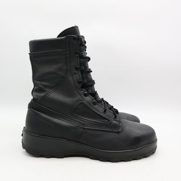 Belleville 495 ST Men's Size 10 Wide Black Leather Steel Toe Combat Boots USA - Picture 1 of 9